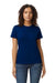 Gildan 65000L Womens Softstyle Short Sleeve Crewneck T-Shirt Navy Blue Model Front