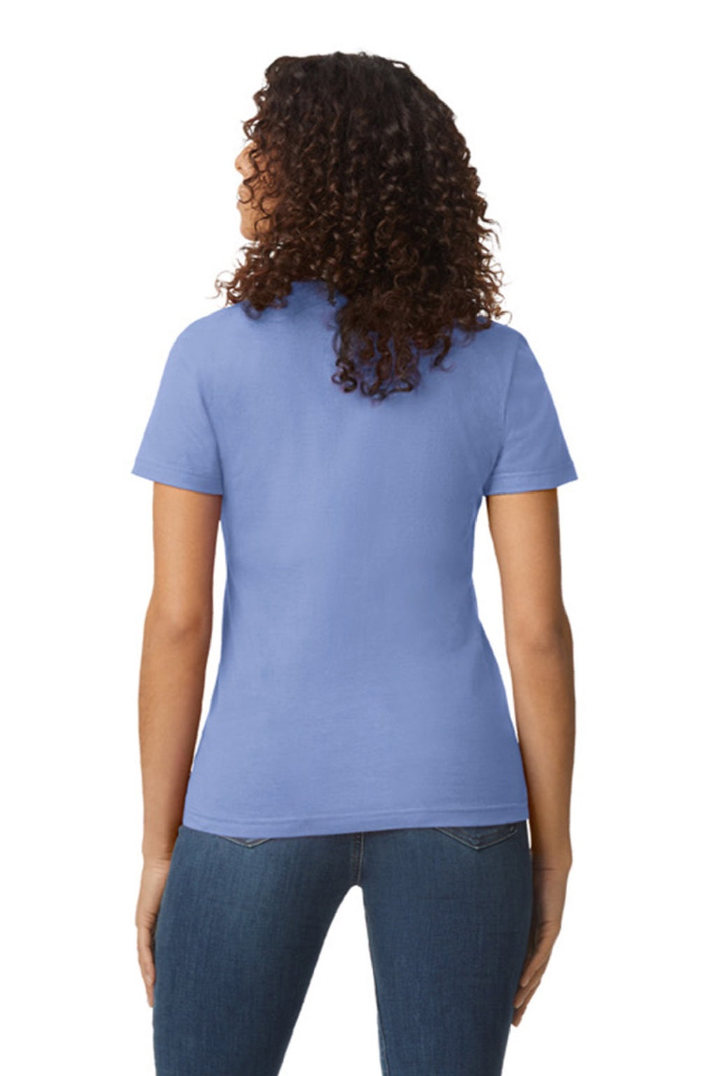 Gildan 65000L Womens Softstyle Short Sleeve Crewneck T-Shirt Violet Model Back