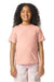 Gildan 64000BCVC Youth Softstyle CVC Short Sleeve Crewneck T-Shirt Dusty Rose Pink Model Front
