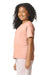 Gildan 67000B Youth Softstyle CVC Short Sleeve Crewneck T-Shirt Dusty Rose Pink Model Side