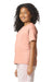 Gildan 64000BCVC Youth Softstyle CVC Short Sleeve Crewneck T-Shirt Dusty Rose Pink Model Side
