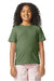 Gildan 64000BCVC Youth Softstyle CVC Short Sleeve Crewneck T-Shirt Cactus Green Model Front