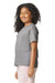 Gildan 67000B Youth Softstyle CVC Short Sleeve Crewneck T-Shirt Cement Grey Model Side