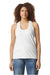 Gildan 64220LCVC Womens Softstyle CVC Racerback Tank Top White Model Front