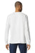 Gildan 67400 Mens Softstyle CVC Long Sleeve Crewneck T-Shirt White Model Back
