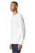 Gildan 64440CVC Mens Softstyle CVC Long Sleeve Crewneck T-Shirt White Model Side