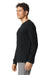 Gildan 67400 Mens Softstyle CVC Long Sleeve Crewneck T-Shirt Pitch Black Model Side