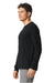 Gildan 64440CVC Mens Softstyle CVC Long Sleeve Crewneck T-Shirt Pitch Black Model Side