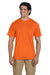 Gildan 8300 Mens DryBlend Moisture Wicking Short Sleeve Crewneck T-Shirt w/ Pocket Safety Orange Model Front