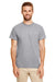 Gildan 8300 Mens DryBlend Moisture Wicking Short Sleeve Crewneck T-Shirt w/ Pocket Heather Graphite Grey Model Front