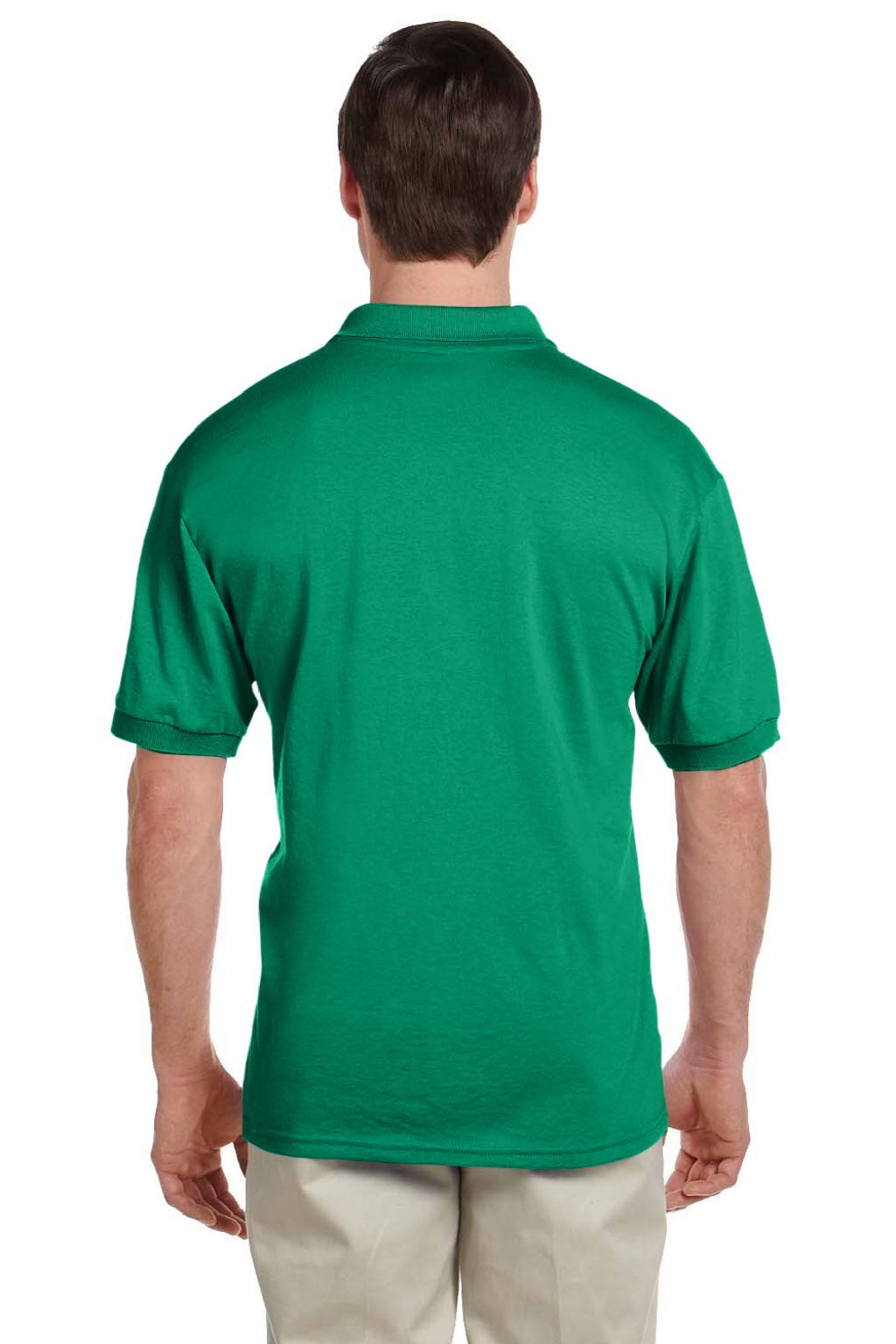 Gildan 8800 Mens DryBlend Moisture Wicking Short Sleeve Polo Shirt Kelly Green Model Back