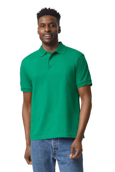 Gildan 8800 Mens DryBlend Moisture Wicking Short Sleeve Polo Shirt Kelly Green Model Front