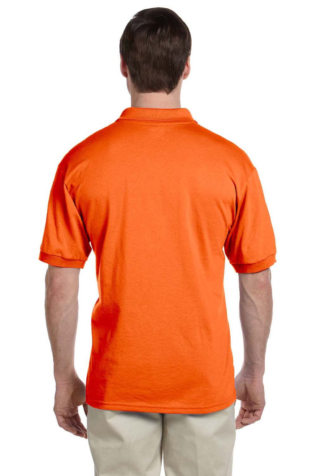 Gildan 8800 Mens DryBlend Moisture Wicking Short Sleeve Polo Shirt Orange Model Back