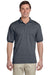 Gildan 8800 Mens DryBlend Moisture Wicking Short Sleeve Polo Shirt Heather Dark Grey Model Front