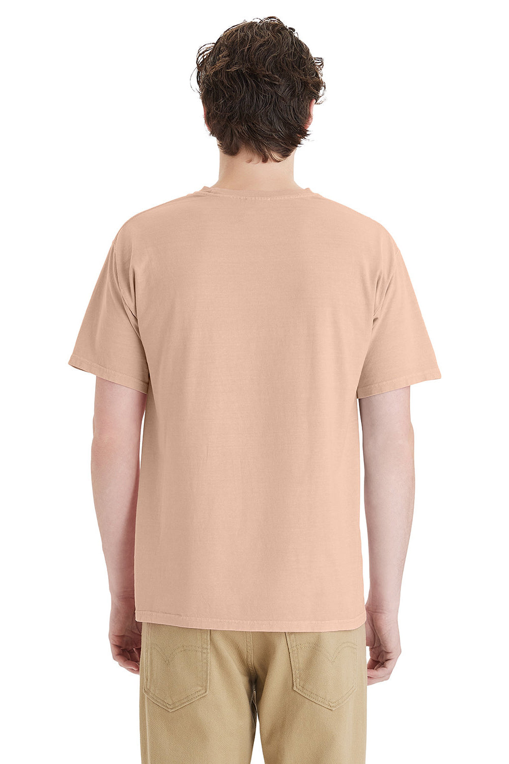 ComfortWash By Hanes GDH11B Mens Botanical Dyed Short Sleeve Crewneck T-Shirt Botanical Annatto Model Back