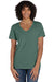 ComfortWash By Hanes GDH125 Mens Garment Dyed Short Sleeve V-Neck T-Shirt Cypress Green Model Front