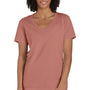 ComfortWash By Hanes Mens Garment Dyed Short Sleeve V-Neck T-Shirt - Mauve - NEW