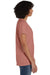 ComfortWash By Hanes GDH125 Mens Garment Dyed Short Sleeve V-Neck T-Shirt Mauve Model Side