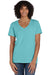 ComfortWash By Hanes GDH125 Mens Garment Dyed Short Sleeve V-Neck T-Shirt Mint Green Model Front