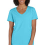 ComfortWash By Hanes Mens Garment Dyed Short Sleeve V-Neck T-Shirt - Freshwater Blue - NEW