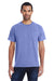 ComfortWash By Hanes GDH150 Mens Short Sleeve Crewneck T-Shirt w/ Pocket Deep Forte Blue Model Front
