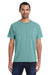 ComfortWash By Hanes GDH150 Mens Short Sleeve Crewneck T-Shirt w/ Pocket Spanish Moss Green Model Front