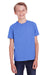 ComfortWash By Hanes GDH175 Youth Short Sleeve Crewneck T-Shirt Deep Forte Blue Model Front