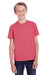 ComfortWash By Hanes GDH175 Youth Short Sleeve Crewneck T-Shirt Crimson Fall Model Front