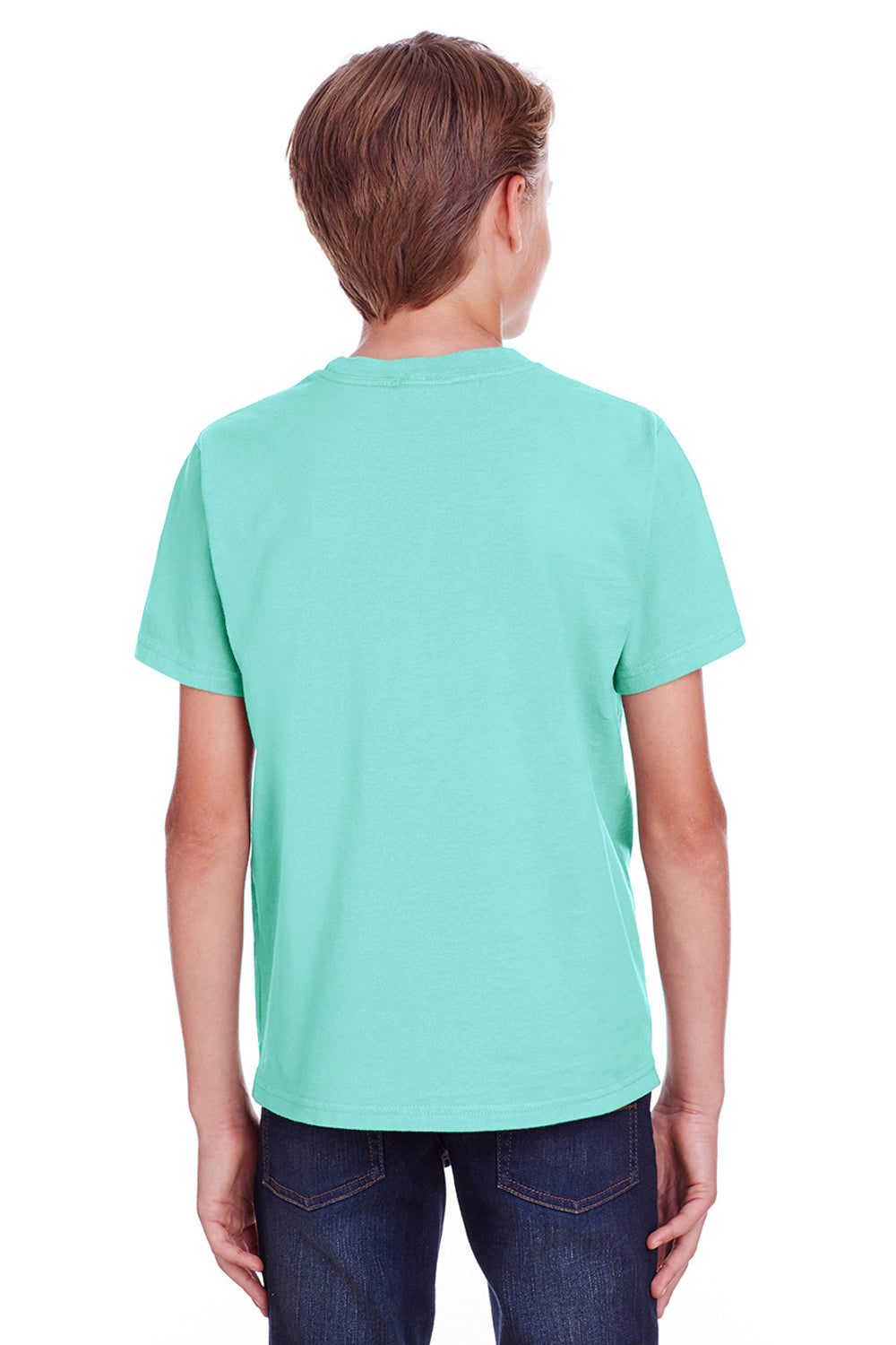 ComfortWash By Hanes GDH175 Youth Short Sleeve Crewneck T-Shirt Mint Green Model Back