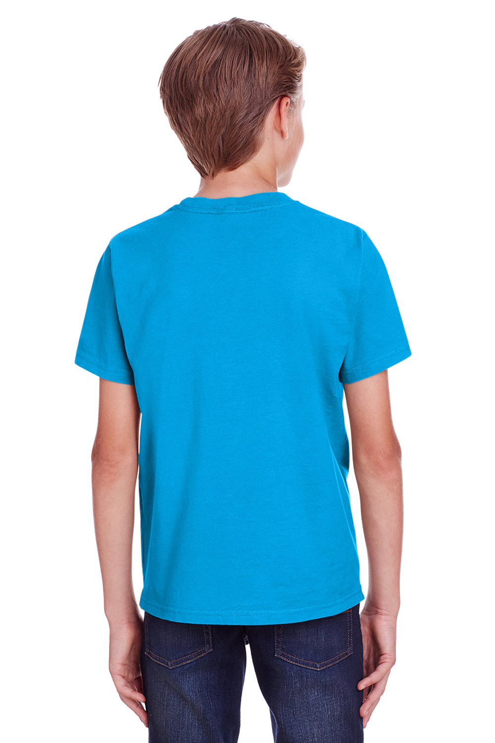 ComfortWash By Hanes GDH175 Youth Short Sleeve Crewneck T-Shirt Summer Sky Blue Model Back