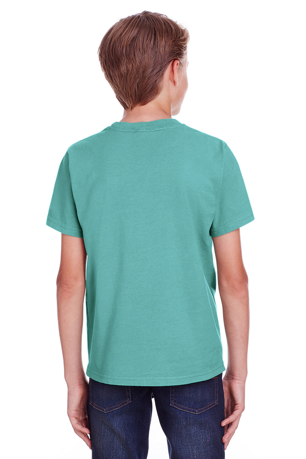 ComfortWash By Hanes GDH175 Youth Short Sleeve Crewneck T-Shirt Spanish Moss Green Model Back