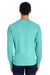 ComfortWash By Hanes GDH250 Mens Long Sleeve Crewneck T-Shirt w/ Pocket Mint Green Model Back