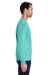 ComfortWash By Hanes GDH250 Mens Long Sleeve Crewneck T-Shirt w/ Pocket Mint Green Model Side