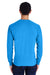 ComfortWash By Hanes GDH250 Mens Long Sleeve Crewneck T-Shirt w/ Pocket Summer Sky Blue Model Back