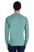ComfortWash By Hanes GDH250 Mens Long Sleeve Crewneck T-Shirt w/ Pocket Spanish Moss Green Model Back