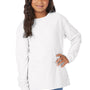 ComfortWash By Hanes Youth Garment Dyed Long Sleeve Crewneck T-Shirt - White - NEW