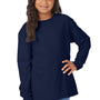 ComfortWash By Hanes Youth Garment Dyed Long Sleeve Crewneck T-Shirt - Navy Blue - NEW