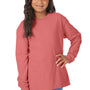 ComfortWash By Hanes Youth Garment Dyed Long Sleeve Crewneck T-Shirt - Coral Craze - NEW