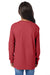 ComfortWash By Hanes GDH275 Youth Garment Dyed Long Sleeve Crewneck T-Shirt Crimson Fall Red Model Back