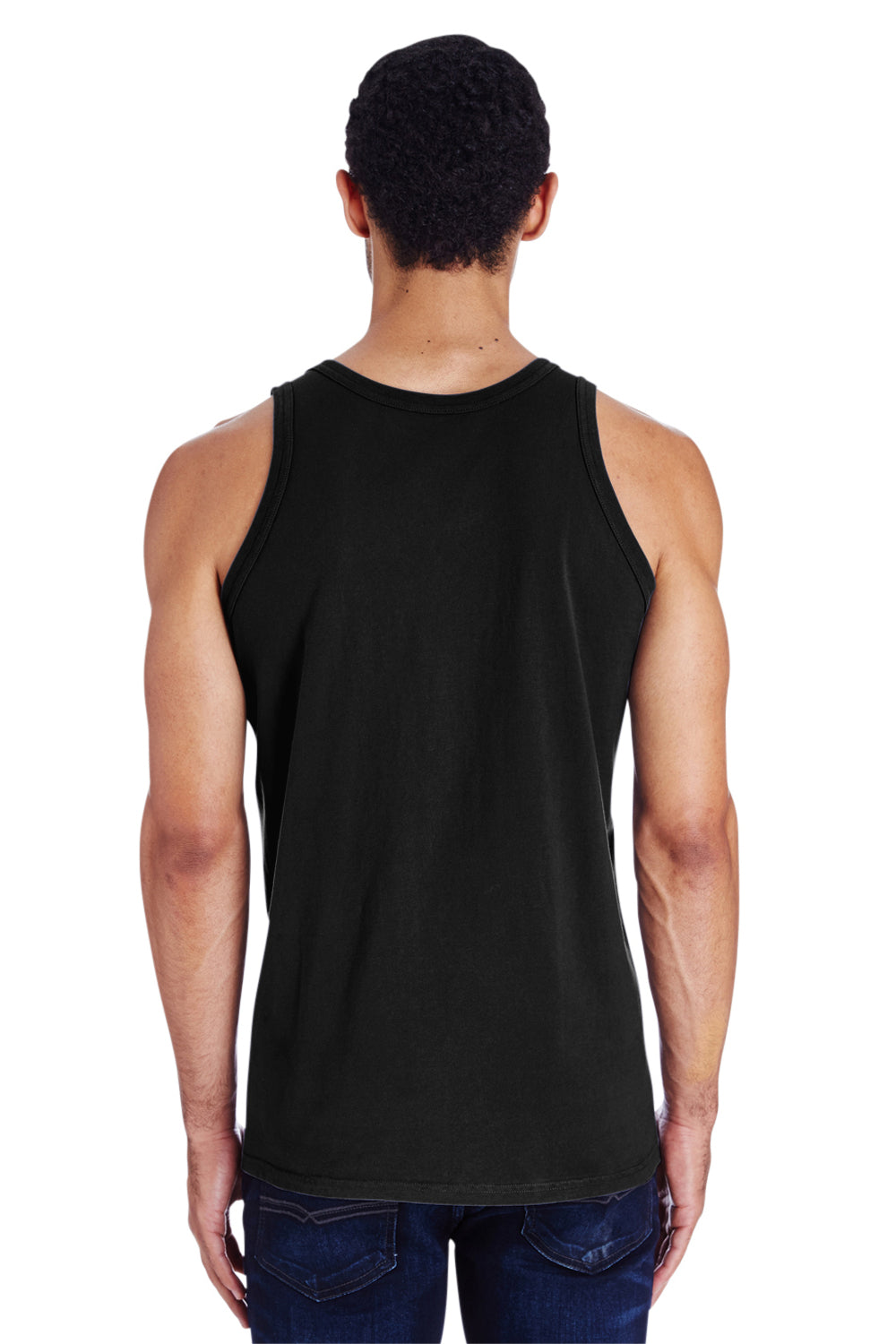 ComfortWash By Hanes GDH300 Mens Tank Top Black Model Back