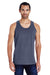 ComfortWash By Hanes GDH300 Mens Tank Top Anchor Slate Blue Model Front