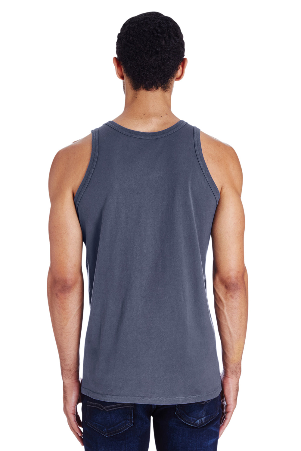 ComfortWash By Hanes GDH300 Mens Tank Top Anchor Slate Blue Model Back