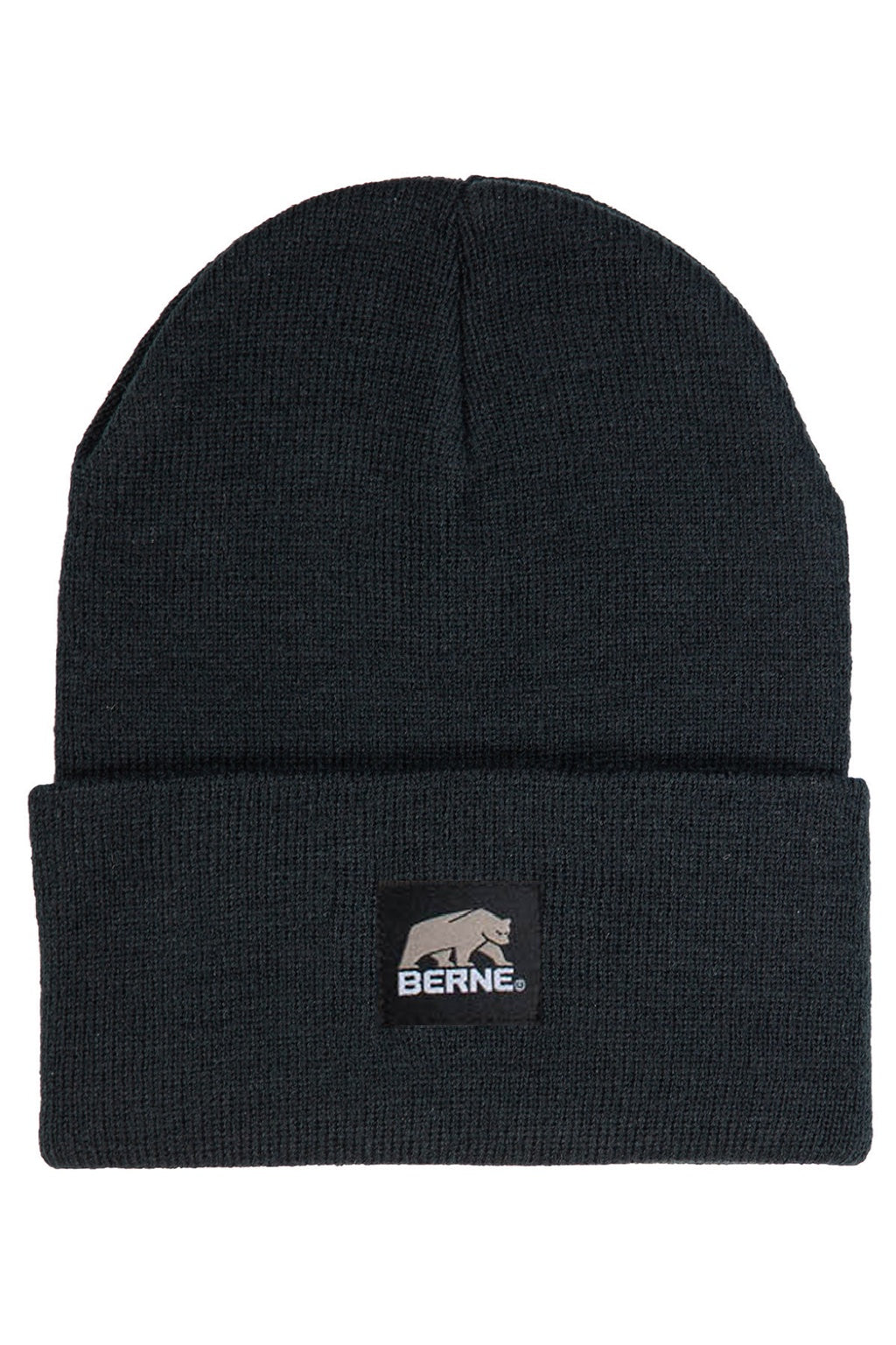 Berne Hats H150 Unisex Heritage Knit Cuff Beanie Black Flat Front