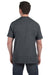 Hanes 5590 Mens Authentic Short Sleeve Crewneck T-Shirt w/ Pocket Heather Charcoal Grey Model Back