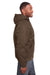 Berne HJ375 Mens Highland Duck Full Zip Hooded Jacket Bark Brown Model Side
