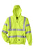 Berne HVF021 Mens High Visibility Fleece Full Zip Hooded Sweatshirt Hoodie w/ Pockets Safety Yellow Flat Front