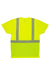 Berne HVK017 Mens Hi-Vis Class 2 Color Blocked Moisture Wicking Short Sleeve Crewneck T-Shirt w/ Pocket High Vis Yellow Flat Back