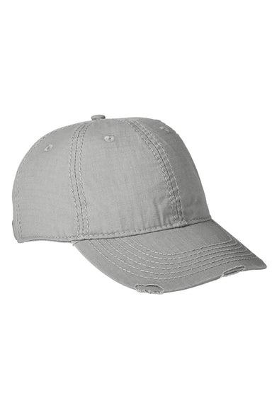 Adams IM101 Mens Distressed Adjustable Hat Grey Flat Front