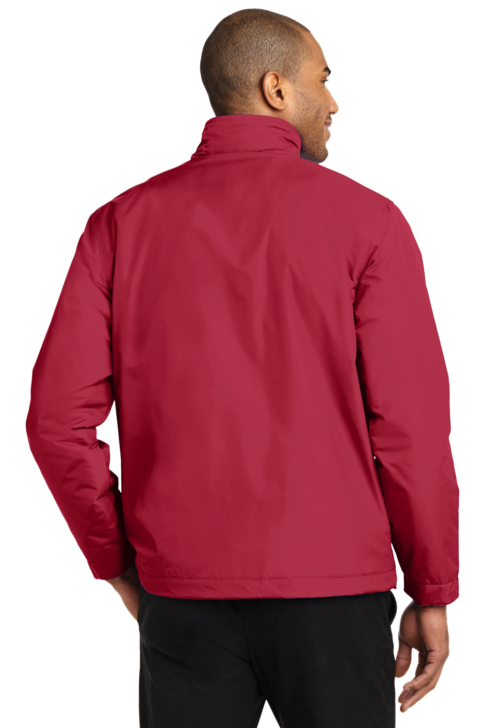 Port Authority J354 Mens Challenger II Wind & Water Resistant Full Zip Jacket True Red/True Black Model Back