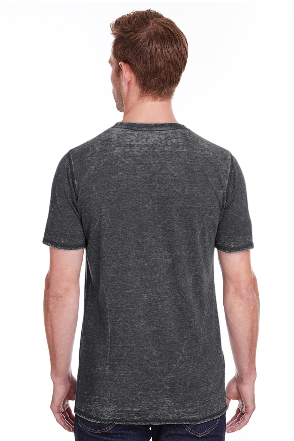 J America JA8115/8115 Mens Vintage Zen Jersey Short Sleeve Crewneck T-Shirt Twisted Black Model Back
